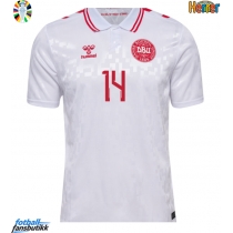 Danmark Mikkel Damsgaard #14 Bortedrakt EM 2024 Kortermet